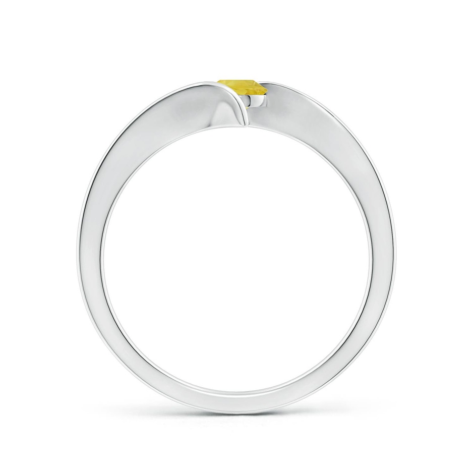 4mm A Bar-Set Solitaire Round Yellow Sapphire Bypass Ring in P950 Platinum side 199