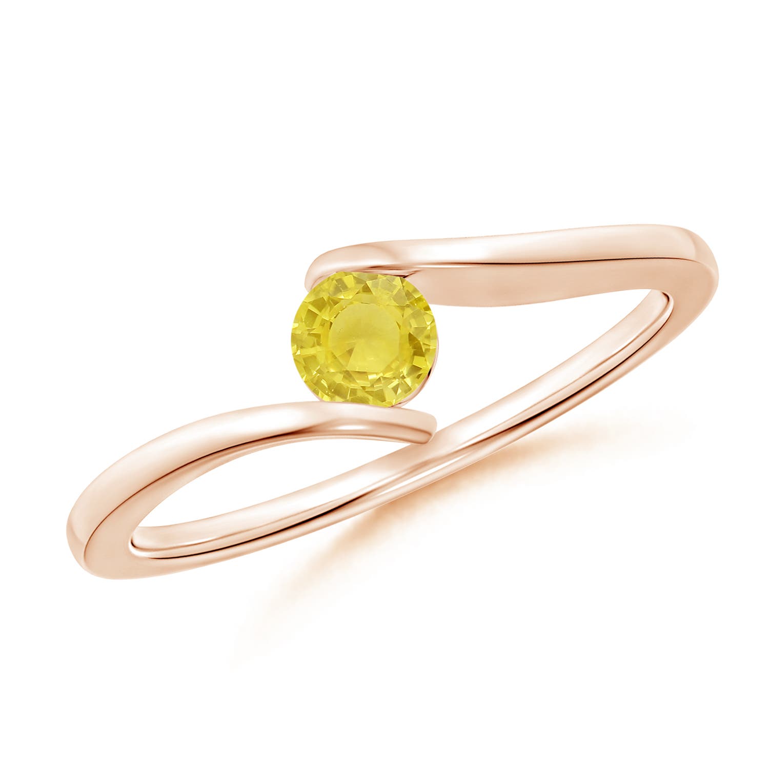 A - Yellow Sapphire / 0.27 CT / 14 KT Rose Gold