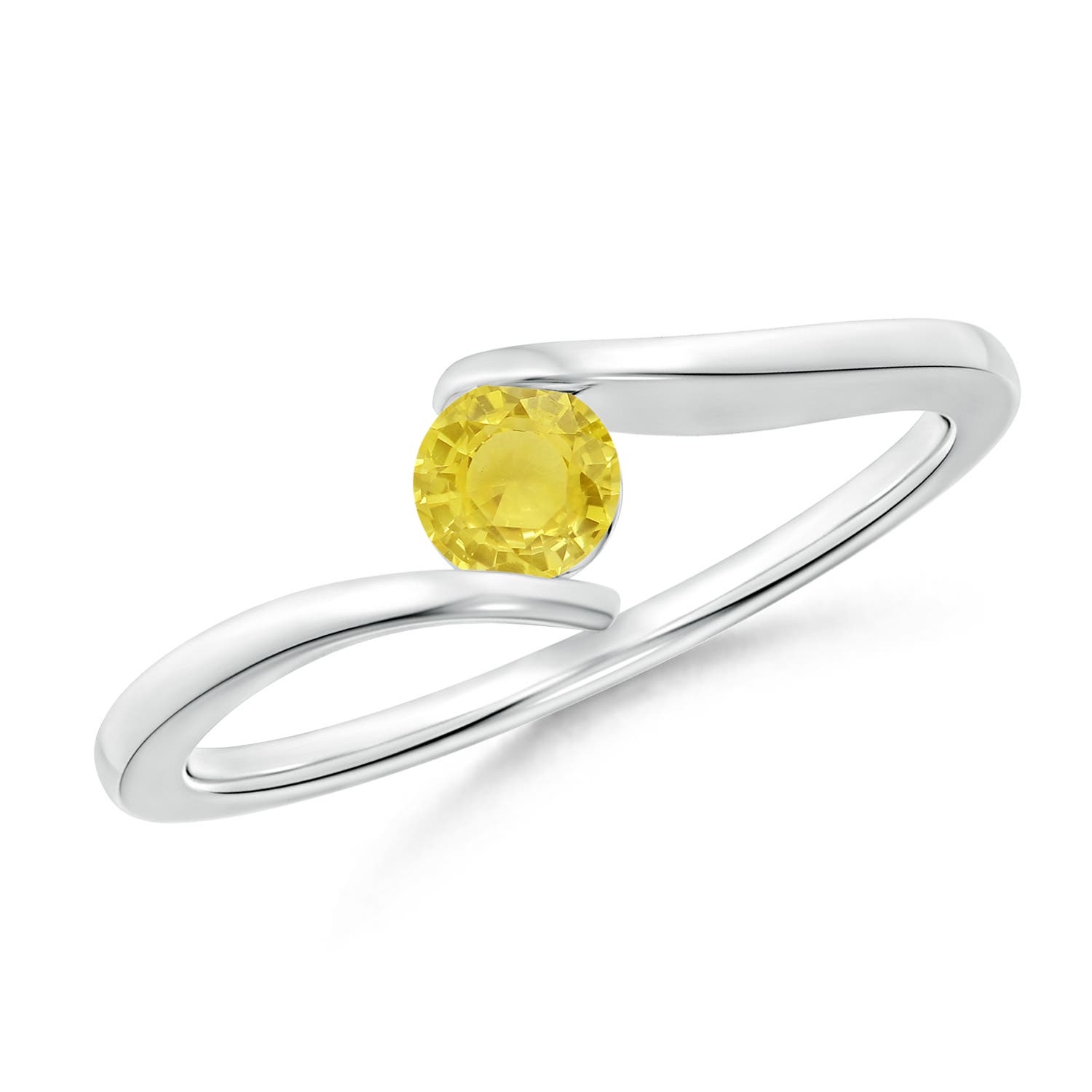 A - Yellow Sapphire / 0.27 CT / 14 KT White Gold