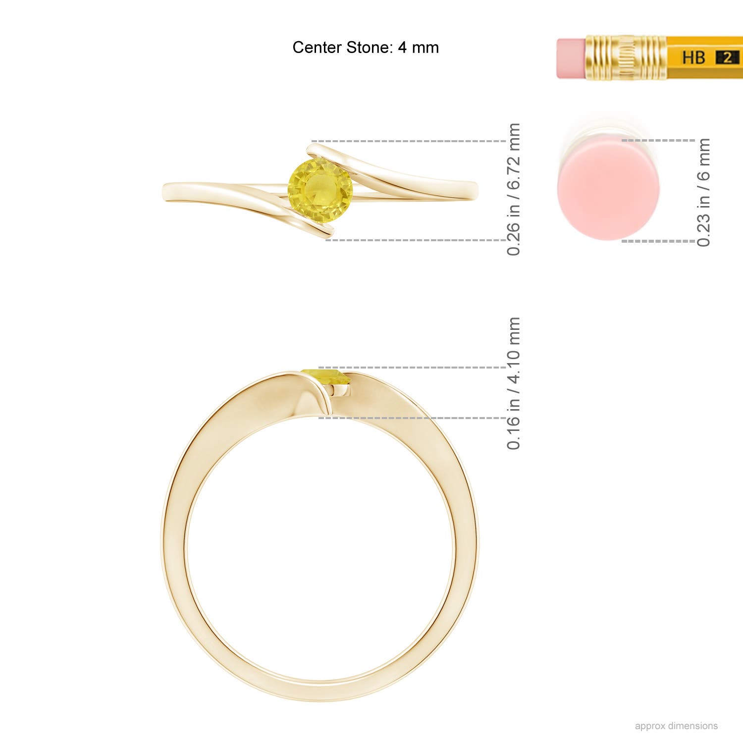 A - Yellow Sapphire / 0.27 CT / 14 KT Yellow Gold