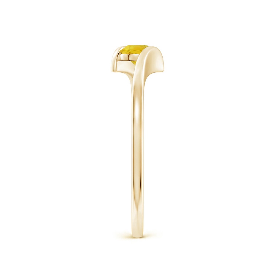 4mm AAA Bar-Set Solitaire Round Yellow Sapphire Bypass Ring in Yellow Gold side 299