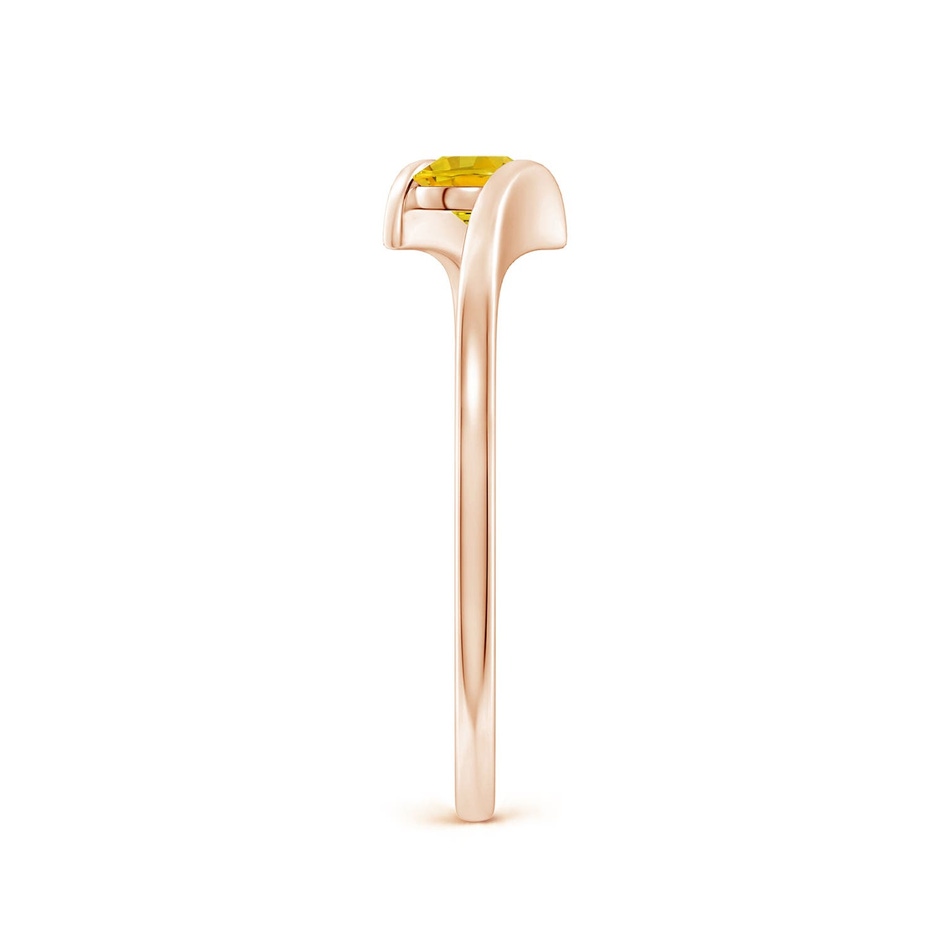 4mm AAAA Bar-Set Solitaire Round Yellow Sapphire Bypass Ring in Rose Gold side 299