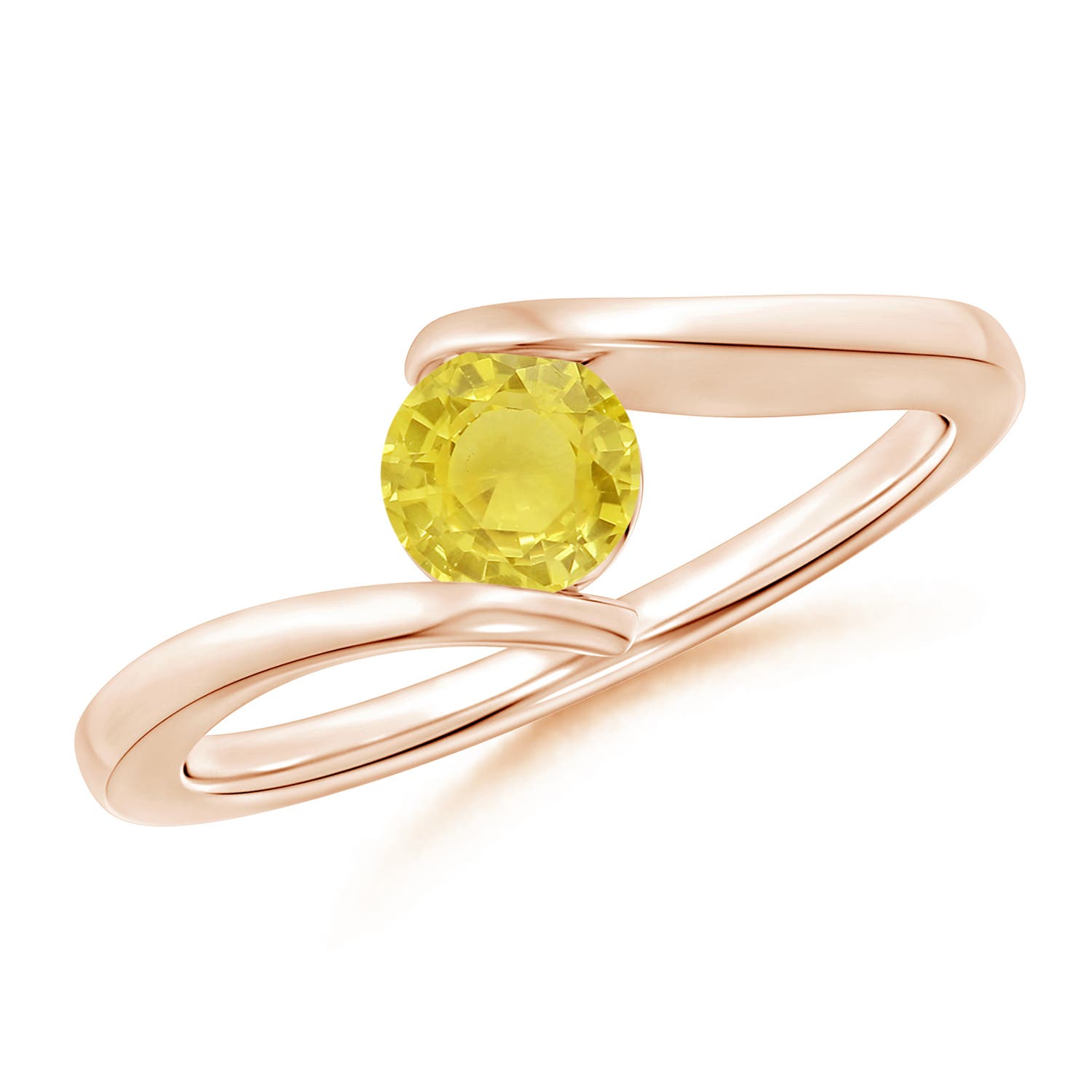 A - Yellow Sapphire / 0.53 CT / 14 KT Rose Gold