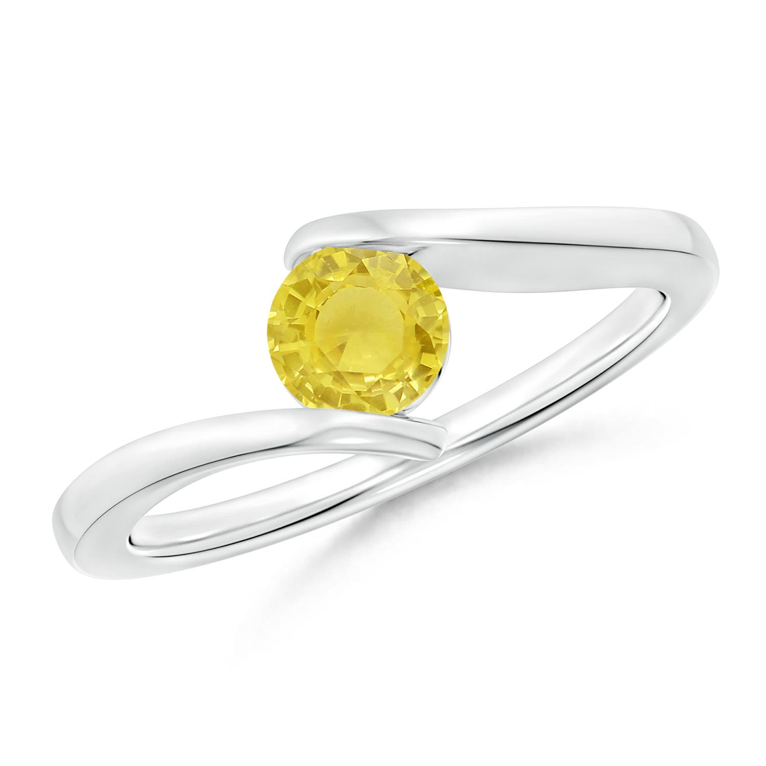 A - Yellow Sapphire / 0.53 CT / 14 KT White Gold