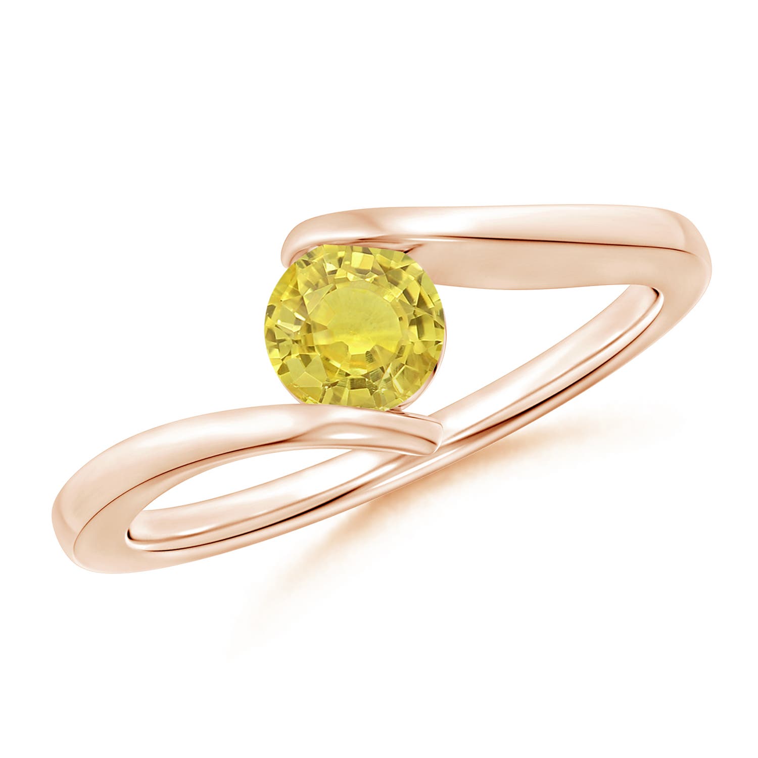 AA - Yellow Sapphire / 0.53 CT / 14 KT Rose Gold