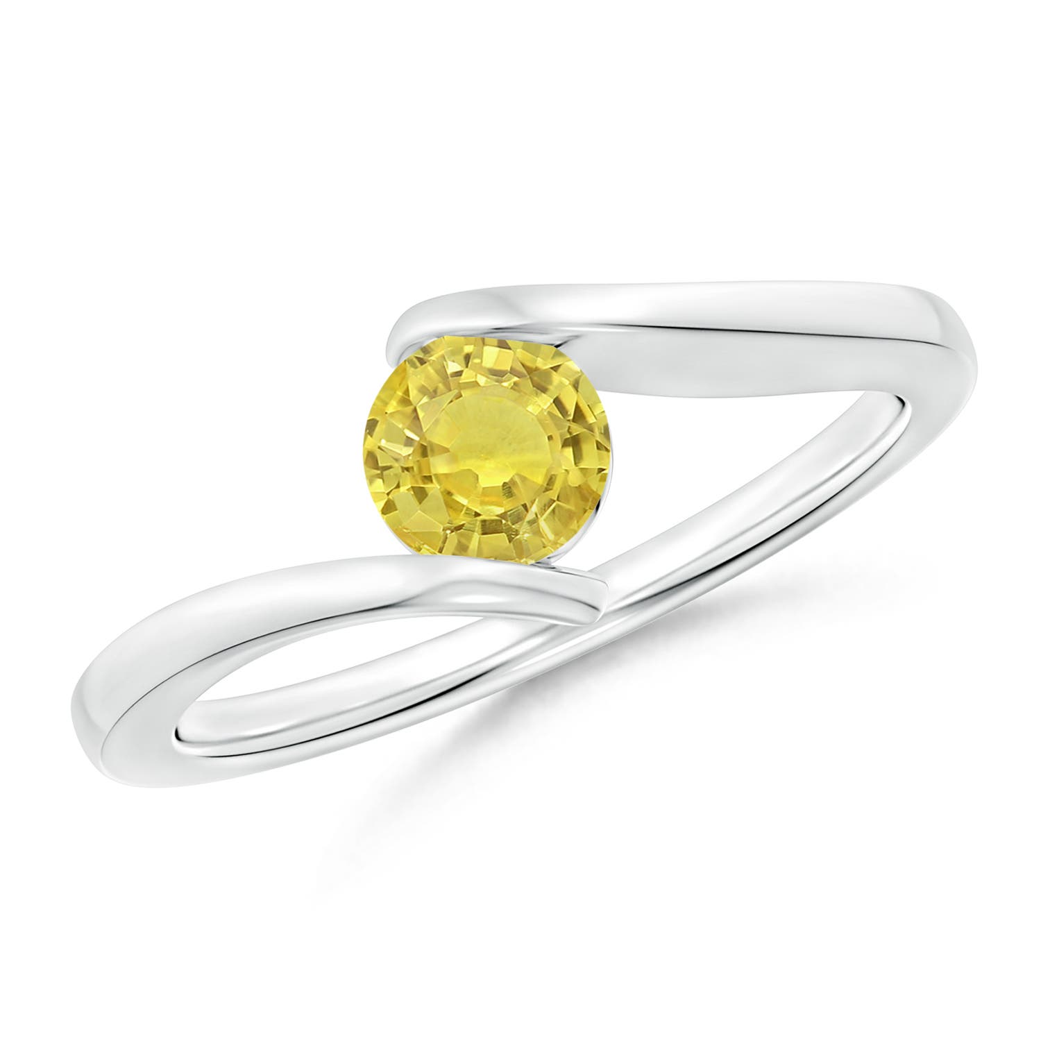 AA - Yellow Sapphire / 0.53 CT / 14 KT White Gold