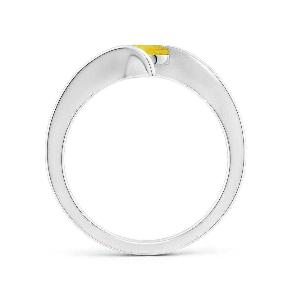 5mm AA Bar-Set Solitaire Round Yellow Sapphire Bypass Ring in White Gold side 199