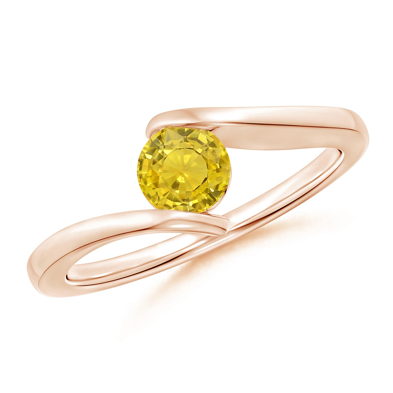 AAA - Yellow Sapphire / 0.53 CT / 14 KT Rose Gold