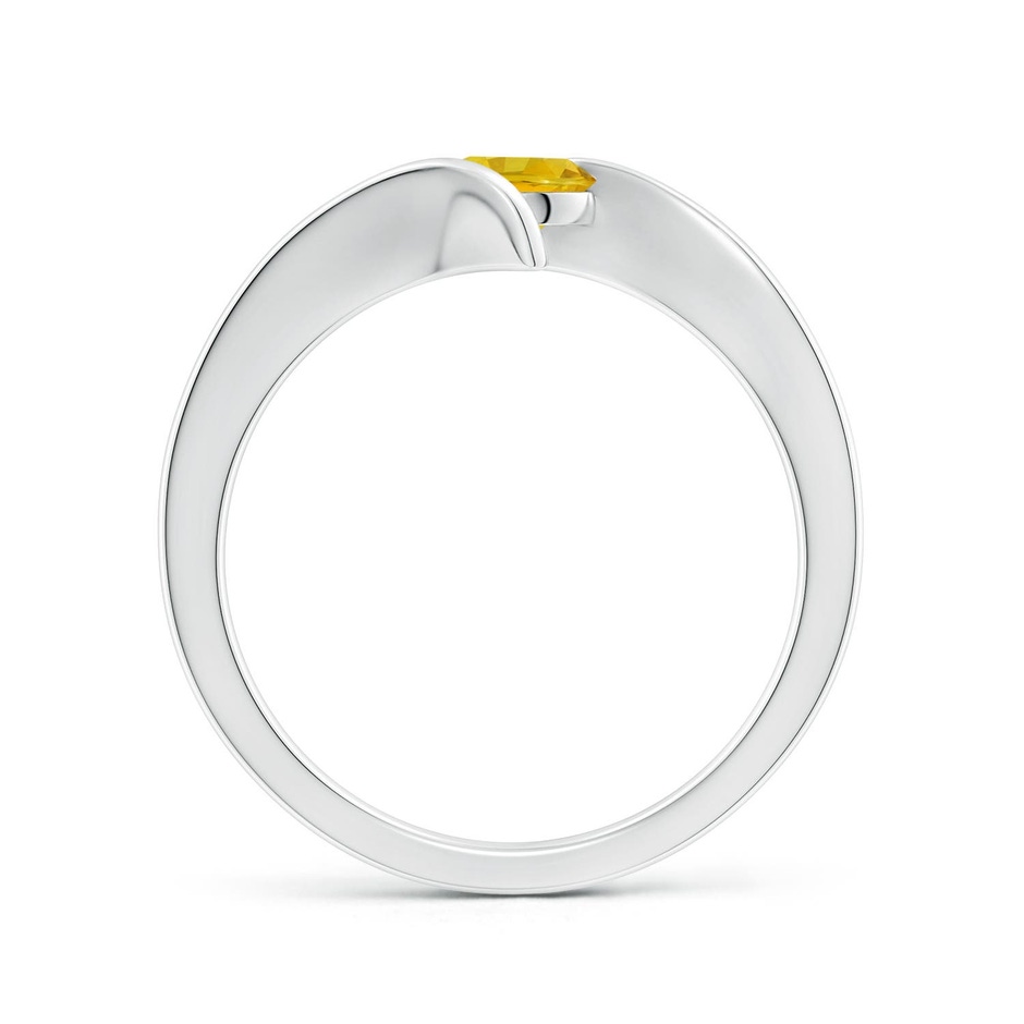 5mm AAAA Bar-Set Solitaire Round Yellow Sapphire Bypass Ring in P950 Platinum side 199