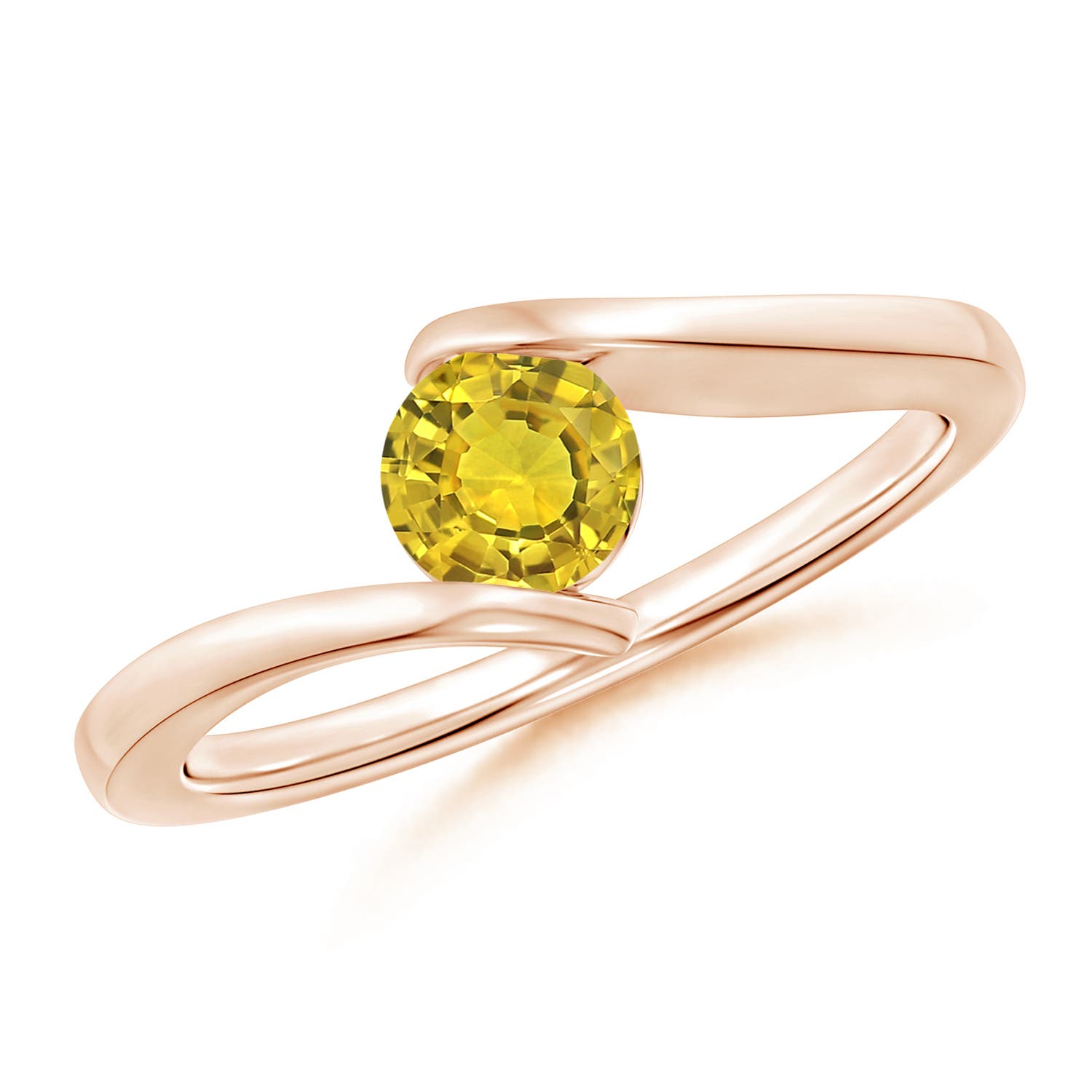 AAAA - Yellow Sapphire / 0.53 CT / 14 KT Rose Gold