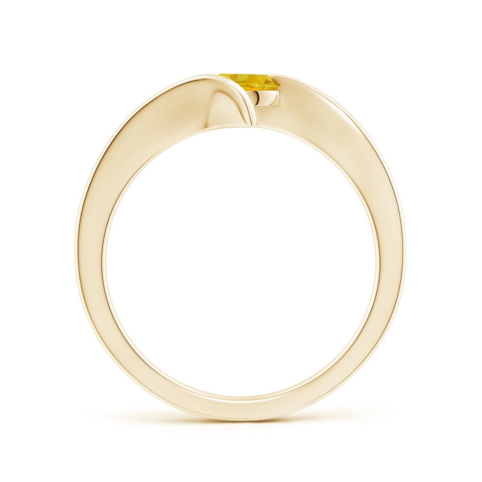 5mm AAAA Bar-Set Solitaire Round Yellow Sapphire Bypass Ring in Yellow Gold side 199