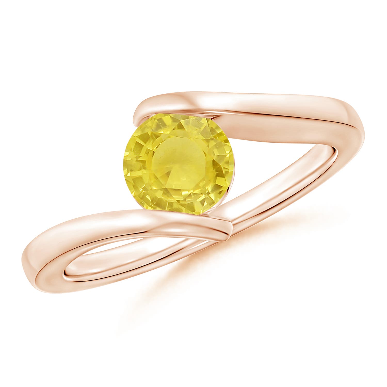 A - Yellow Sapphire / 1 CT / 14 KT Rose Gold