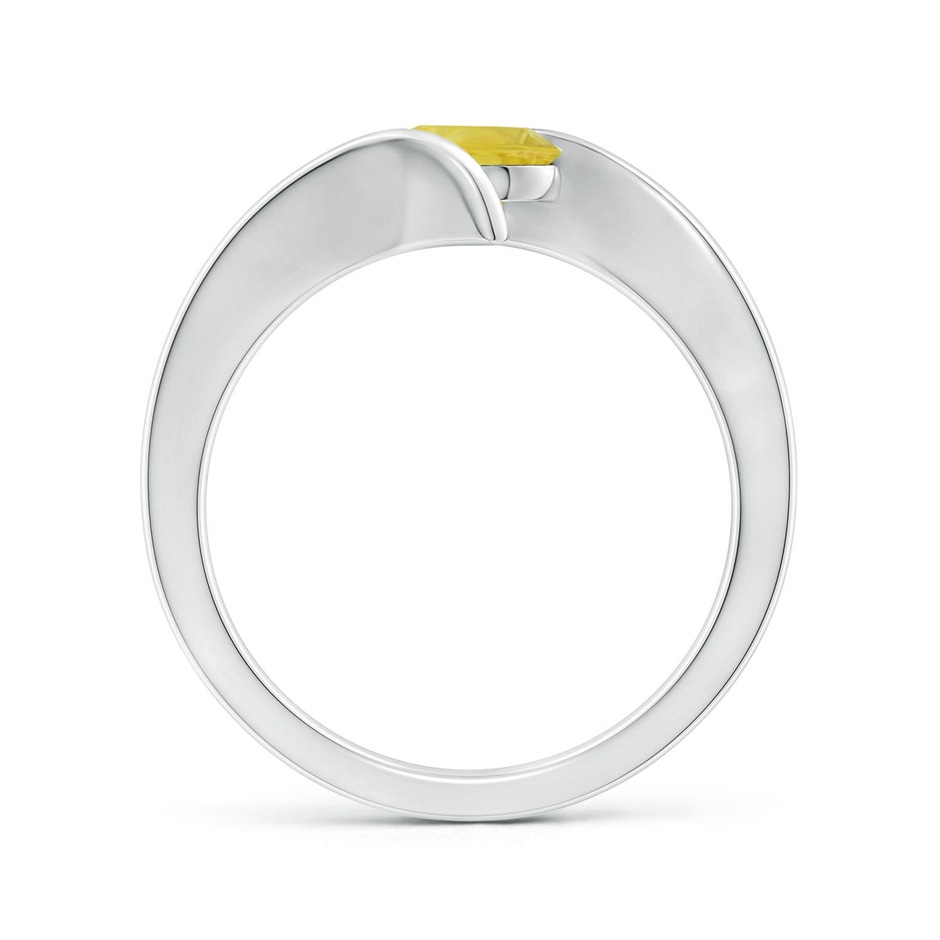 6mm A Bar-Set Solitaire Round Yellow Sapphire Bypass Ring in White Gold side 199