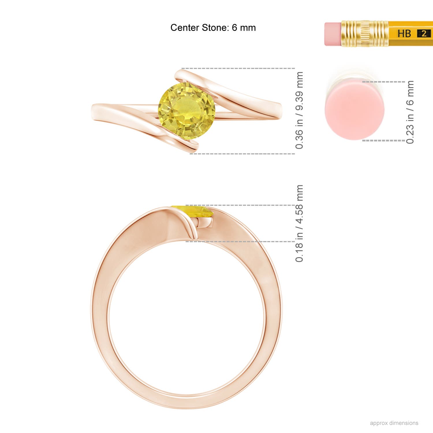 AA - Yellow Sapphire / 1 CT / 14 KT Rose Gold