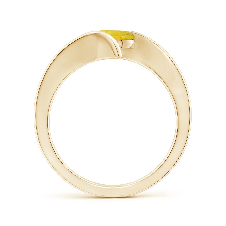 6mm AA Bar-Set Solitaire Round Yellow Sapphire Bypass Ring in Yellow Gold side 199