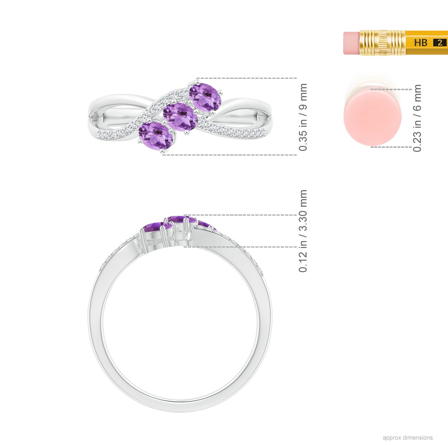 A - Amethyst / 0.53 CT / 14 KT White Gold