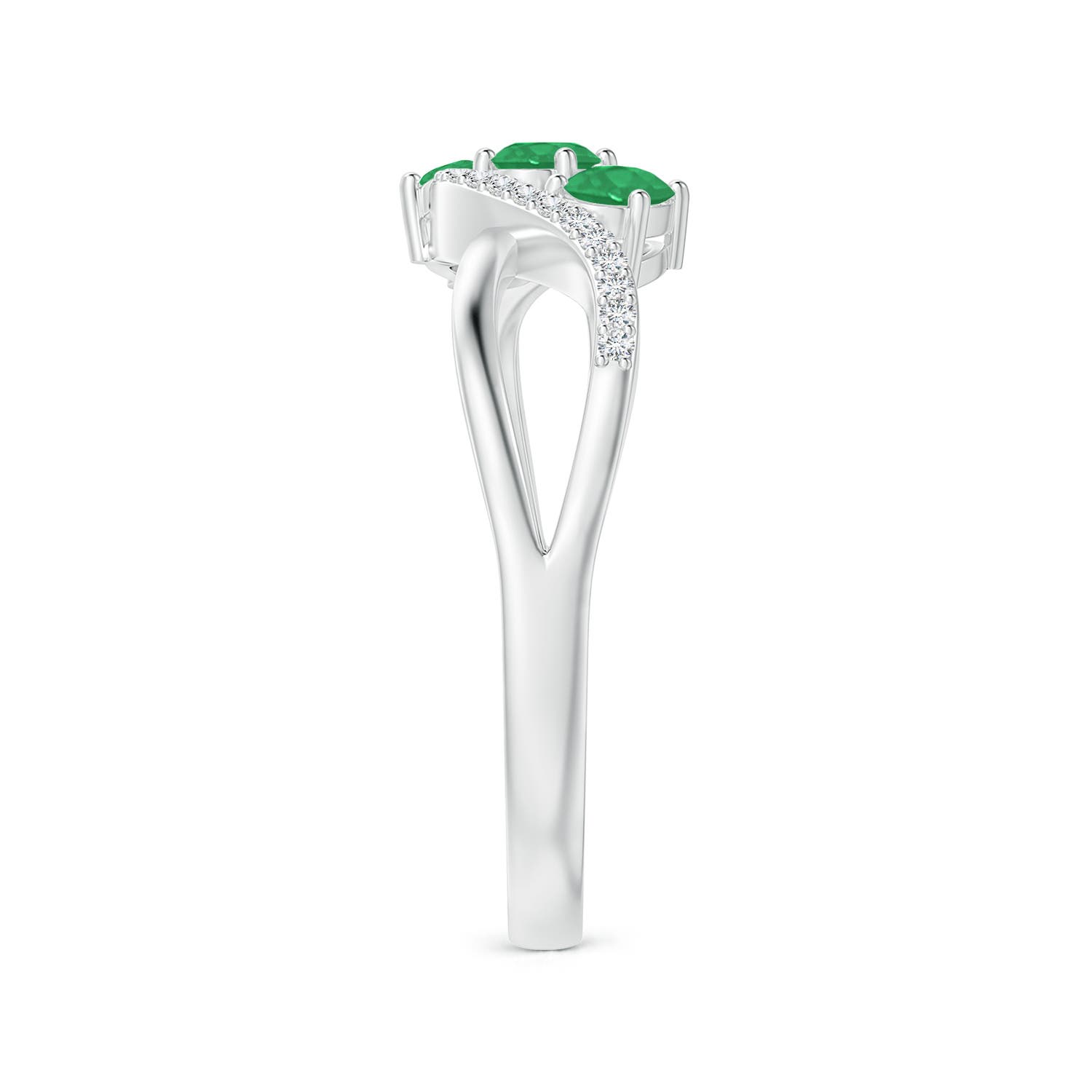 A - Emerald / 0.47 CT / 14 KT White Gold