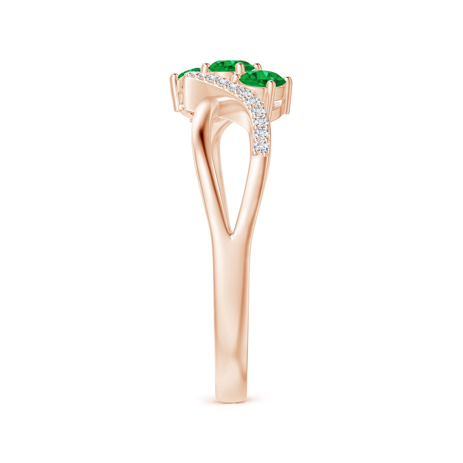 AAA - Emerald / 0.47 CT / 14 KT Rose Gold