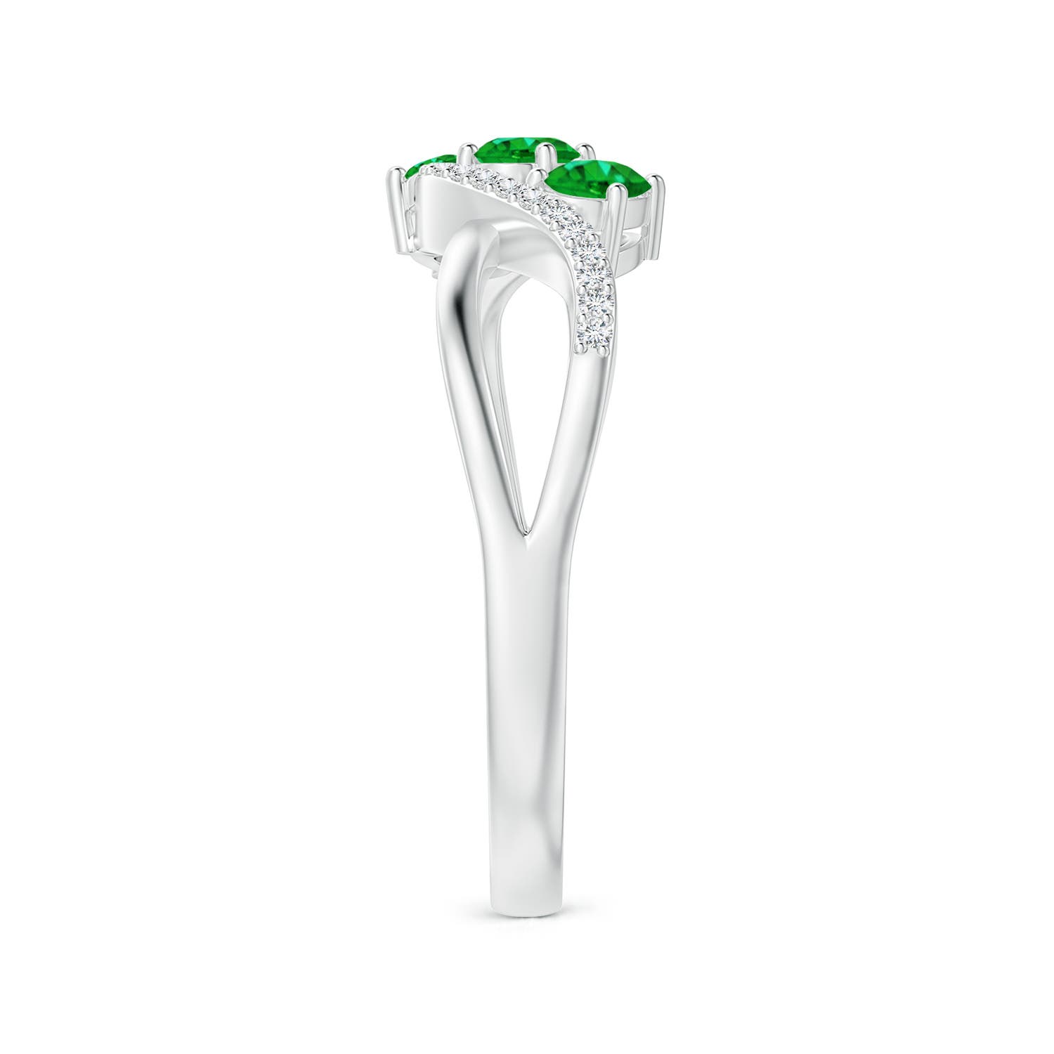 AAAA - Emerald / 0.47 CT / 14 KT White Gold