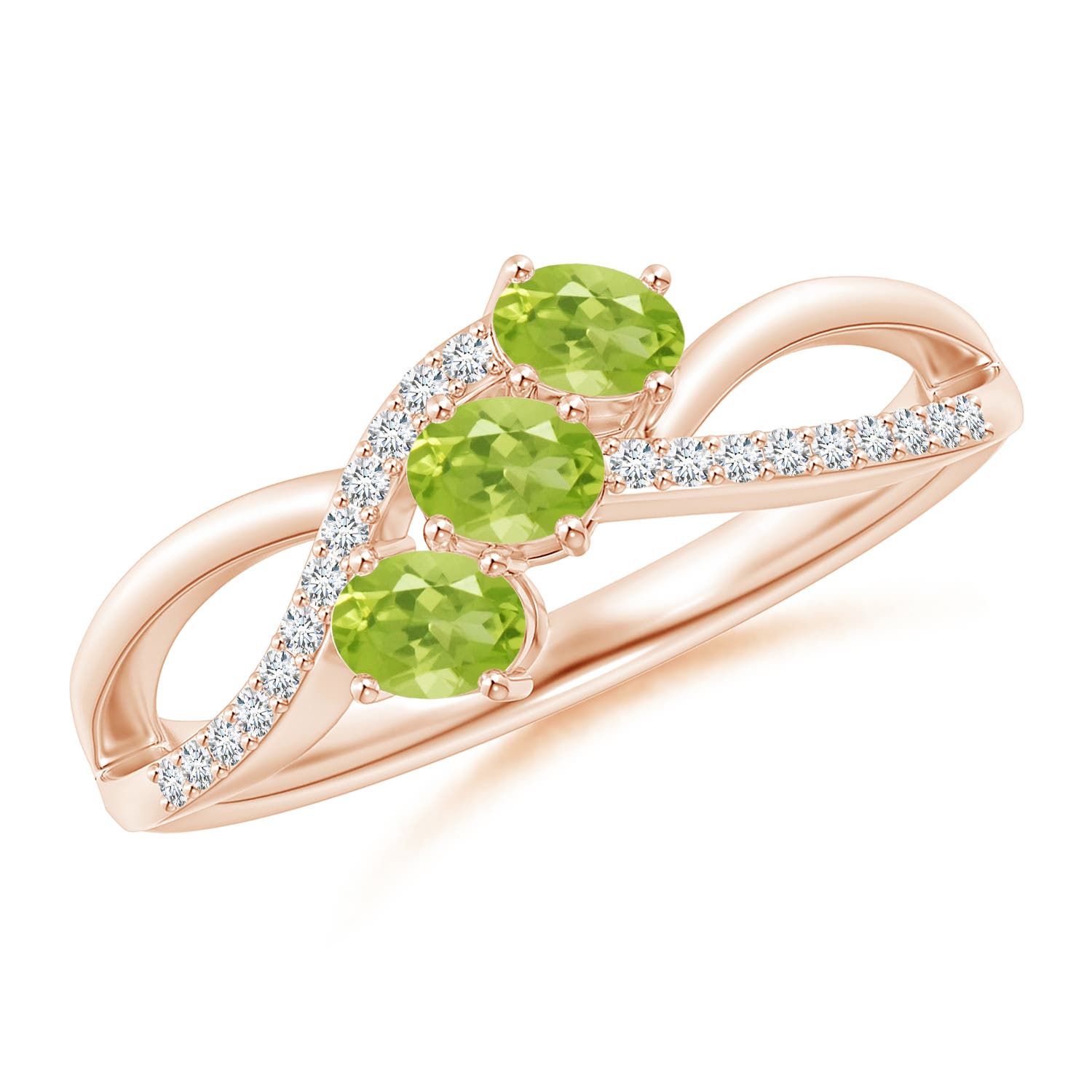 AA - Peridot / 0.62 CT / 14 KT Rose Gold