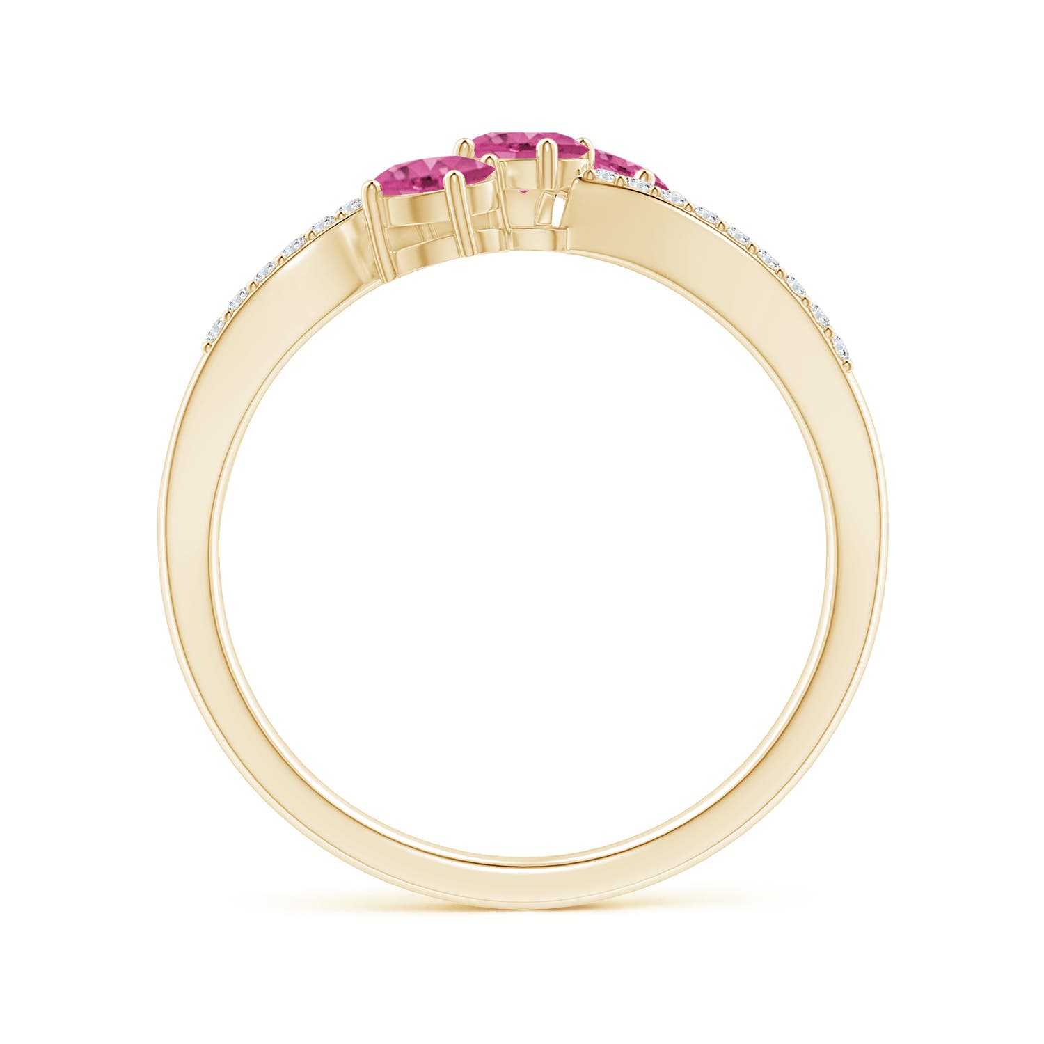 AAAA - Pink Sapphire / 0.65 CT / 14 KT Yellow Gold