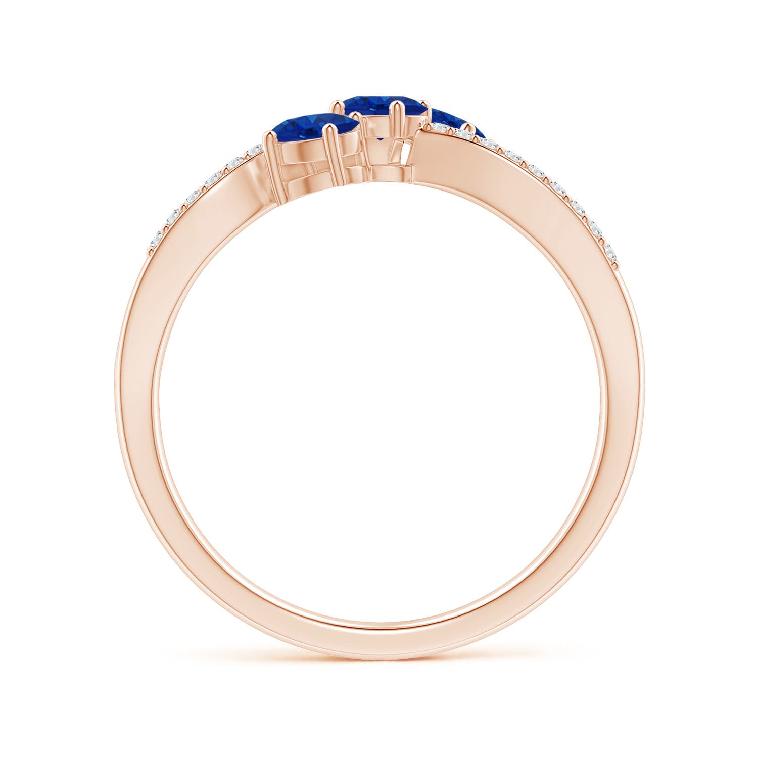 AAA - Blue Sapphire / 0.71 CT / 14 KT Rose Gold