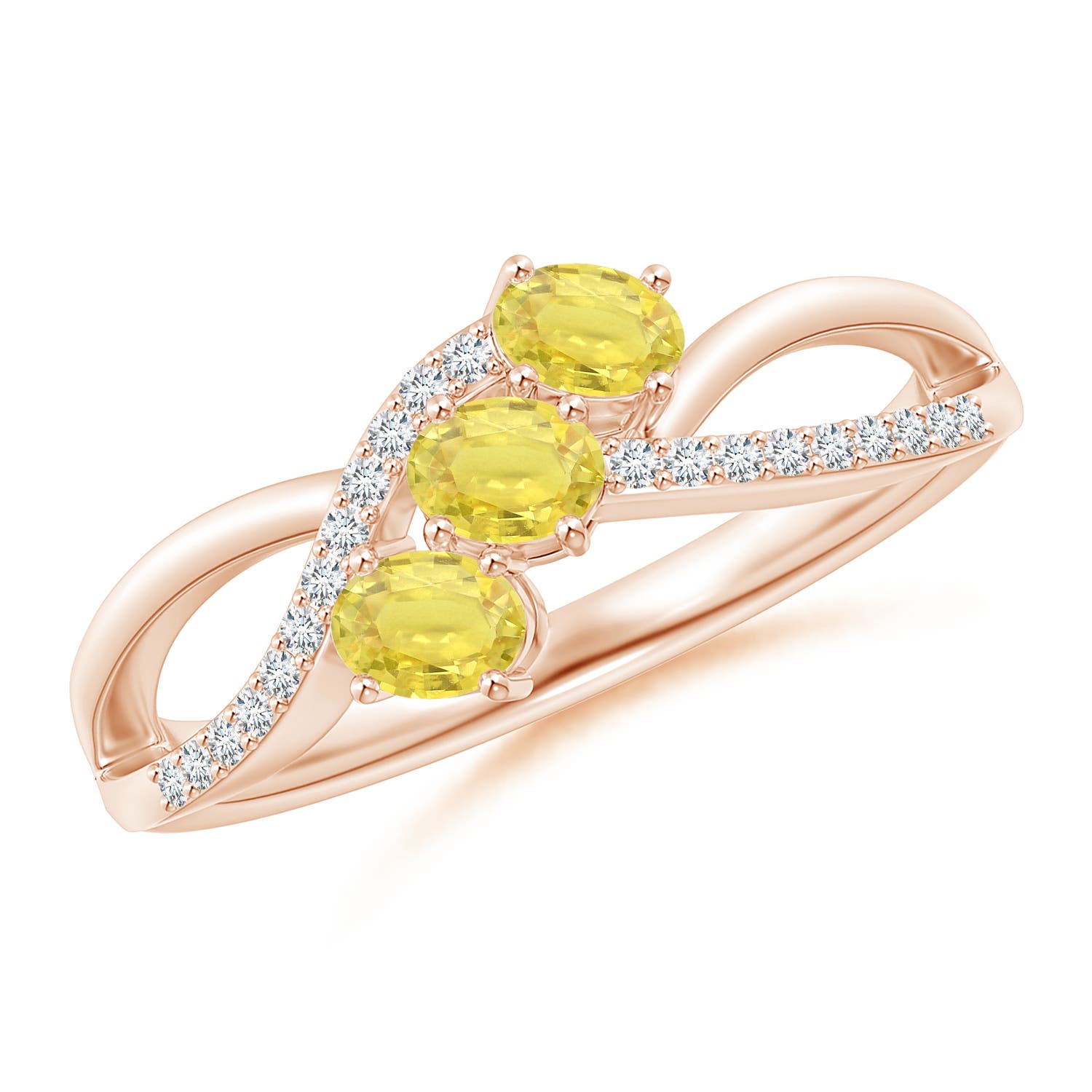 A - Yellow Sapphire / 0.95 CT / 14 KT Rose Gold