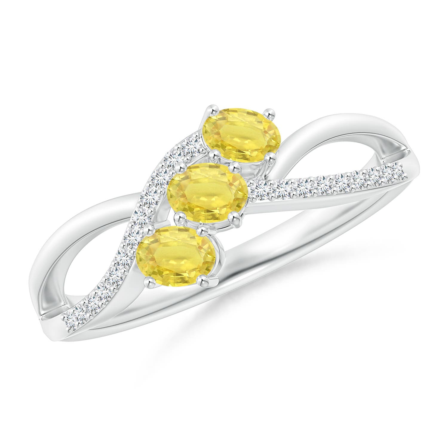 A - Yellow Sapphire / 0.95 CT / 14 KT White Gold