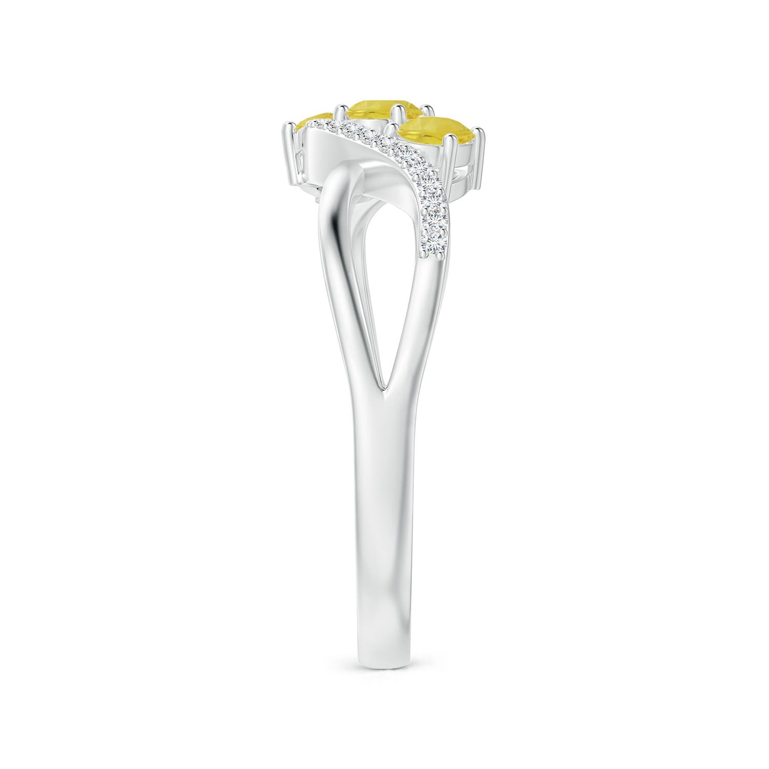 A - Yellow Sapphire / 0.95 CT / 14 KT White Gold