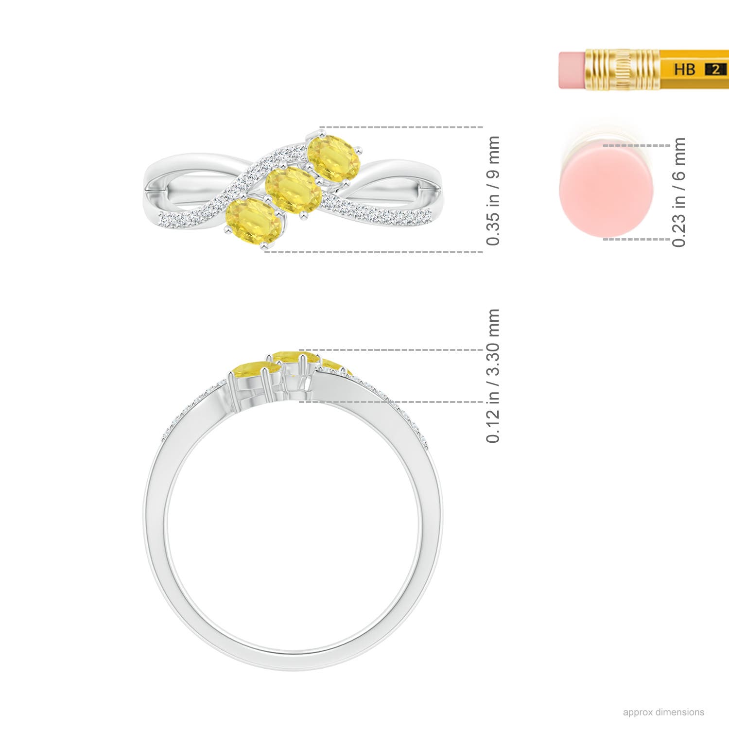 A - Yellow Sapphire / 0.95 CT / 14 KT White Gold