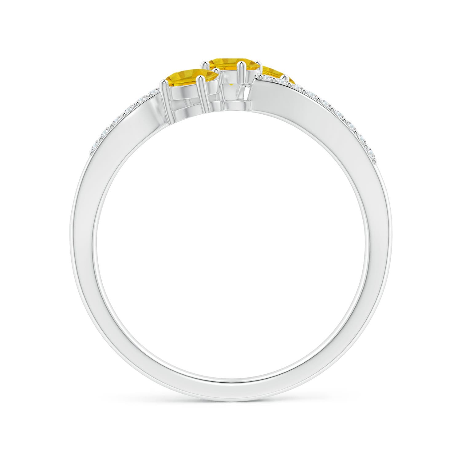 AAAA - Yellow Sapphire / 0.95 CT / 14 KT White Gold