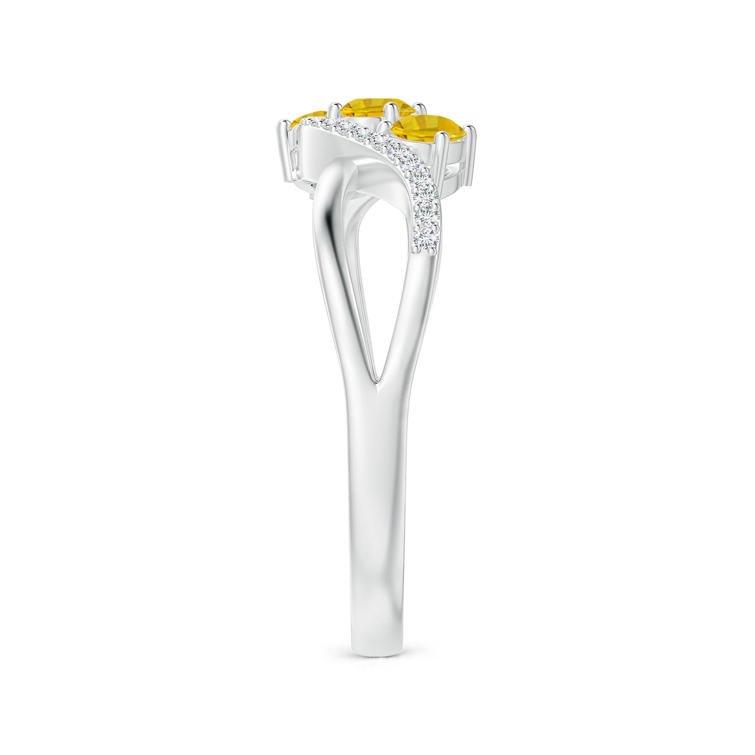 AAAA - Yellow Sapphire / 0.95 CT / 14 KT White Gold