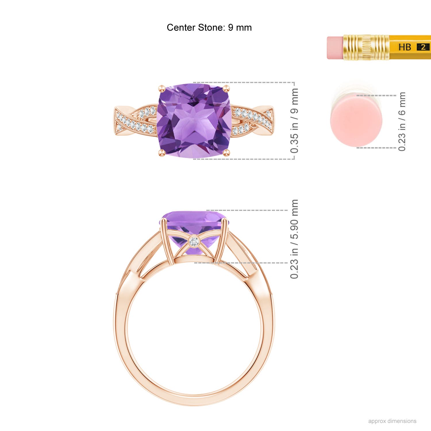 A - Amethyst / 3.24 CT / 14 KT Rose Gold