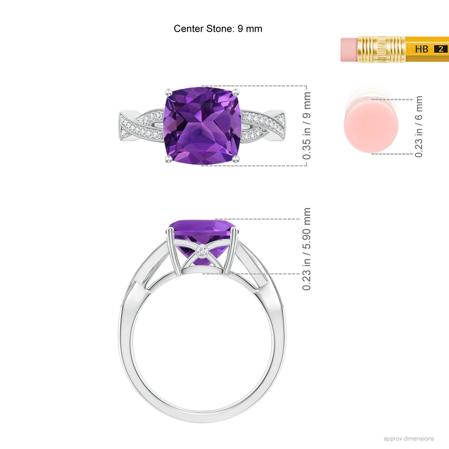 AAAA - Amethyst / 3.24 CT / 14 KT White Gold