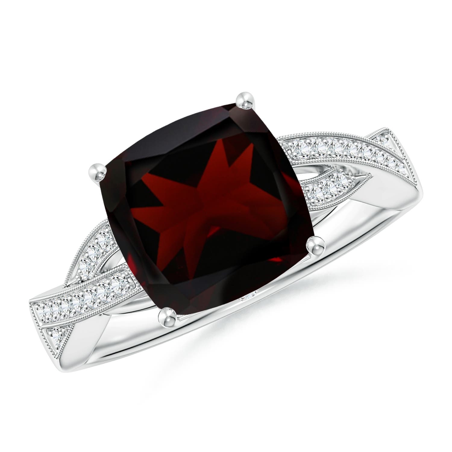 A - Garnet / 3.74 CT / 14 KT White Gold