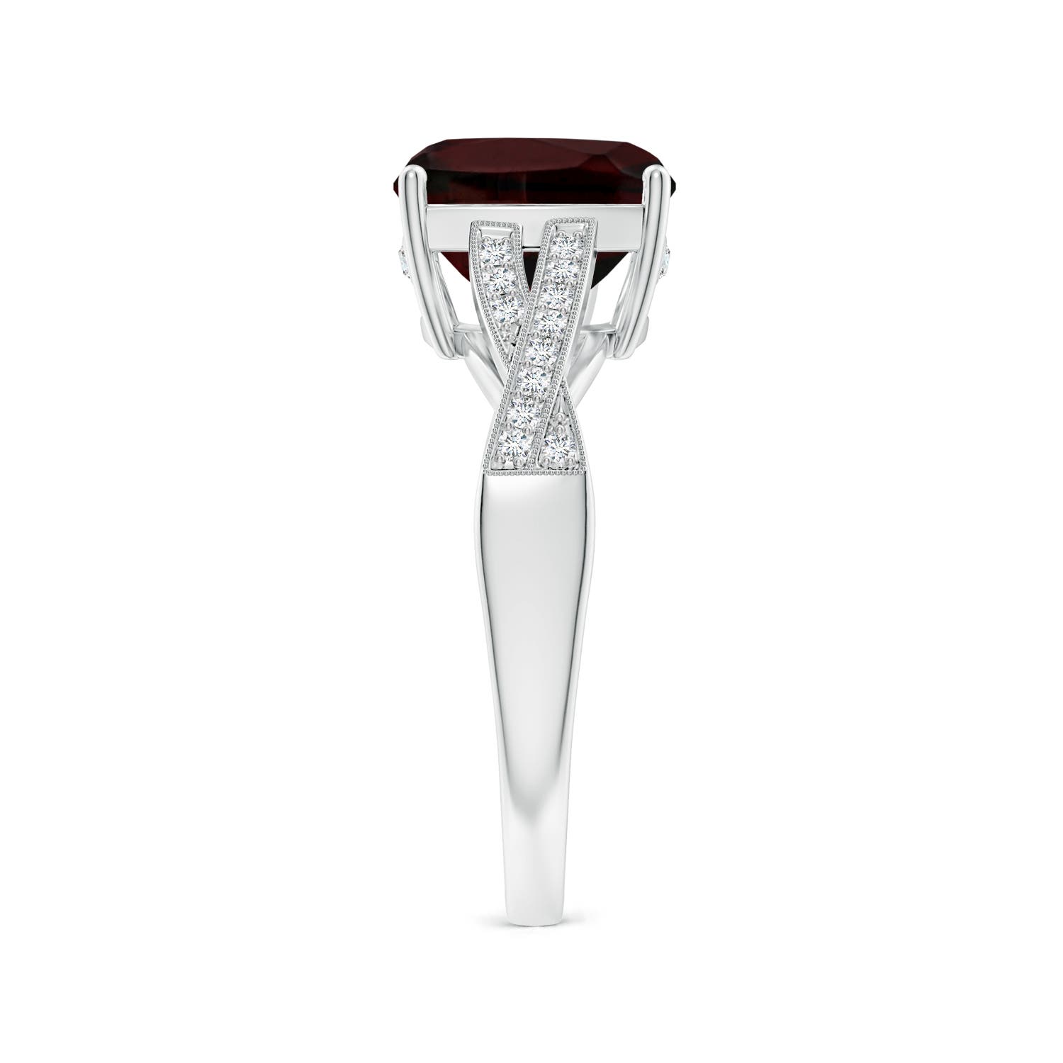 A - Garnet / 3.74 CT / 14 KT White Gold