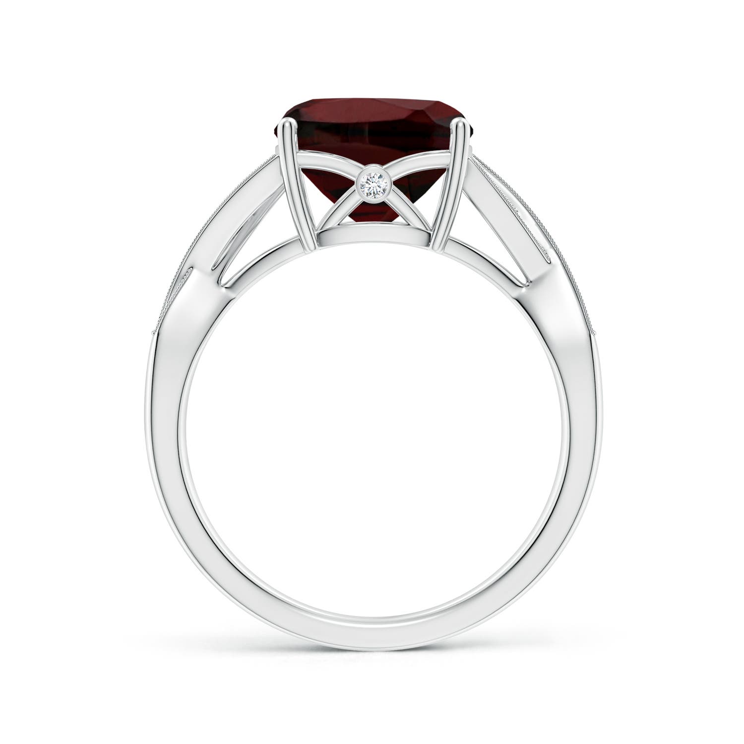 AA - Garnet / 3.74 CT / 14 KT White Gold