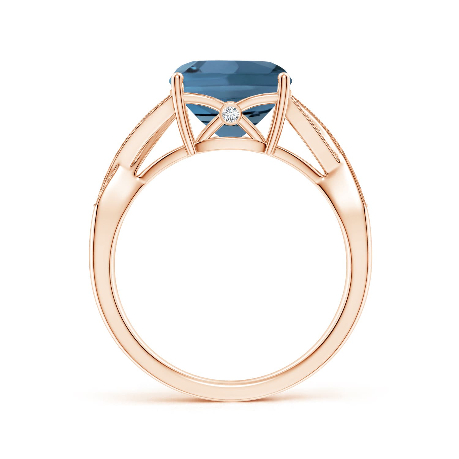 A - London Blue Topaz / 3.44 CT / 14 KT Rose Gold