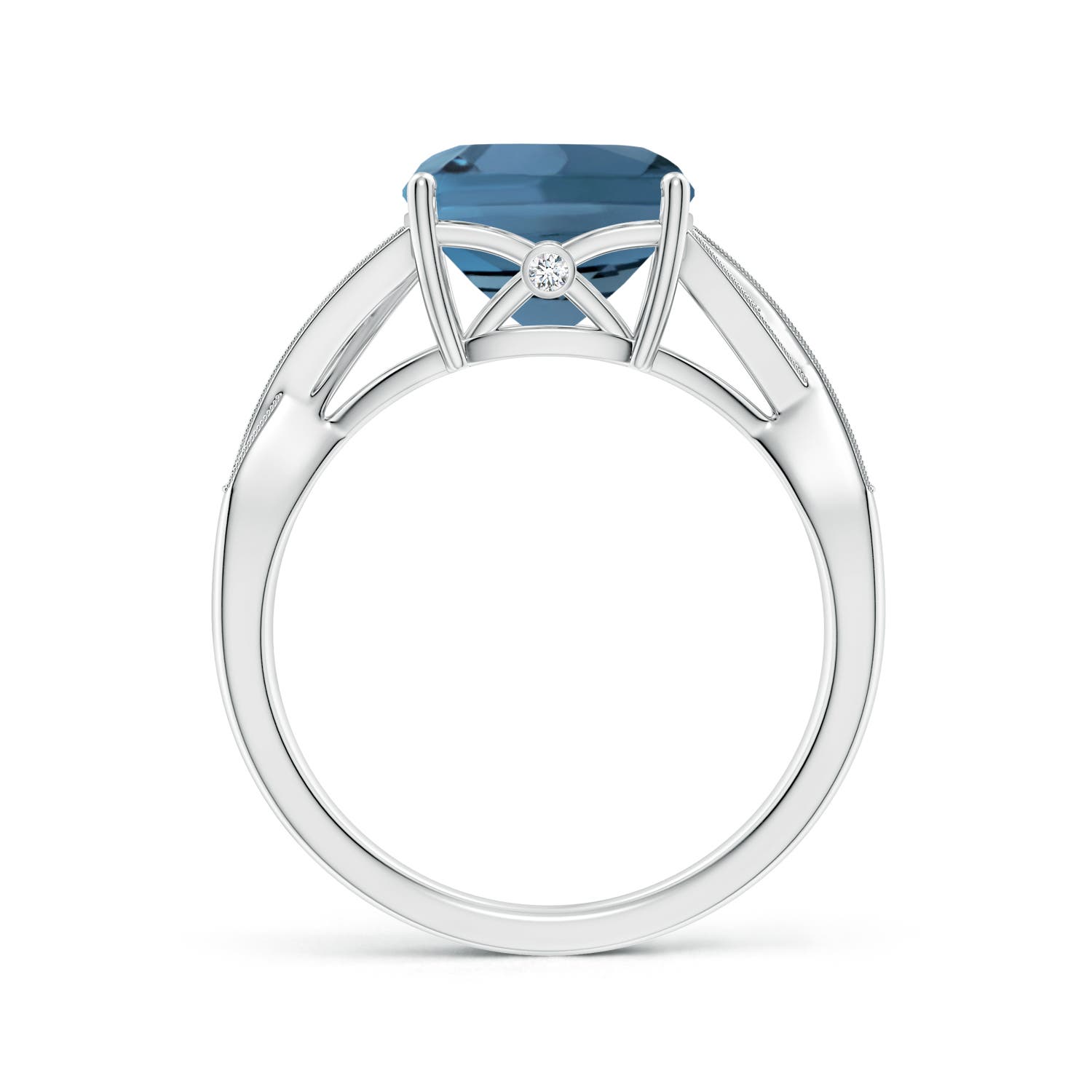 A - London Blue Topaz / 3.44 CT / 14 KT White Gold