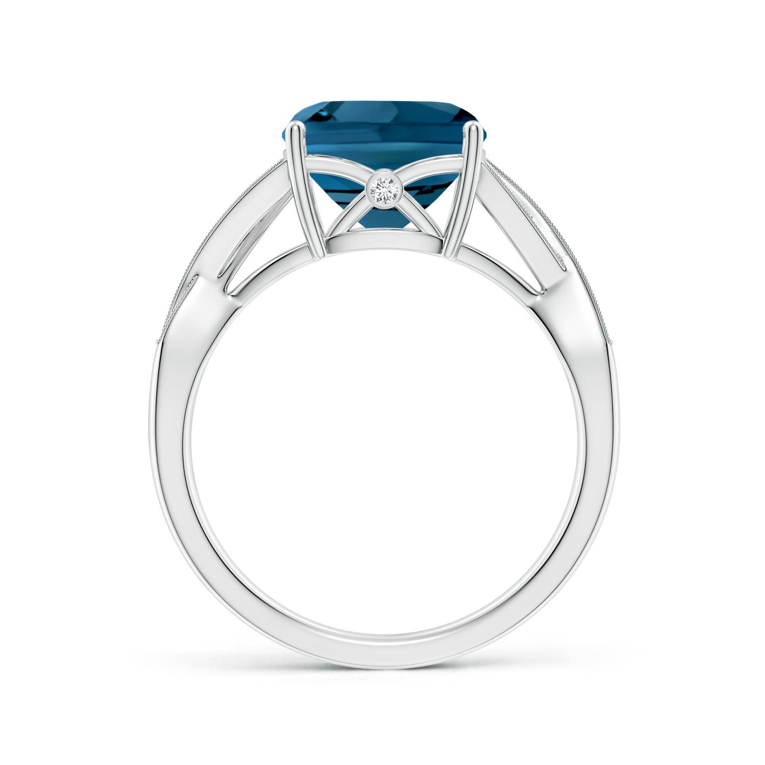 AAAA - London Blue Topaz / 3.44 CT / 14 KT White Gold