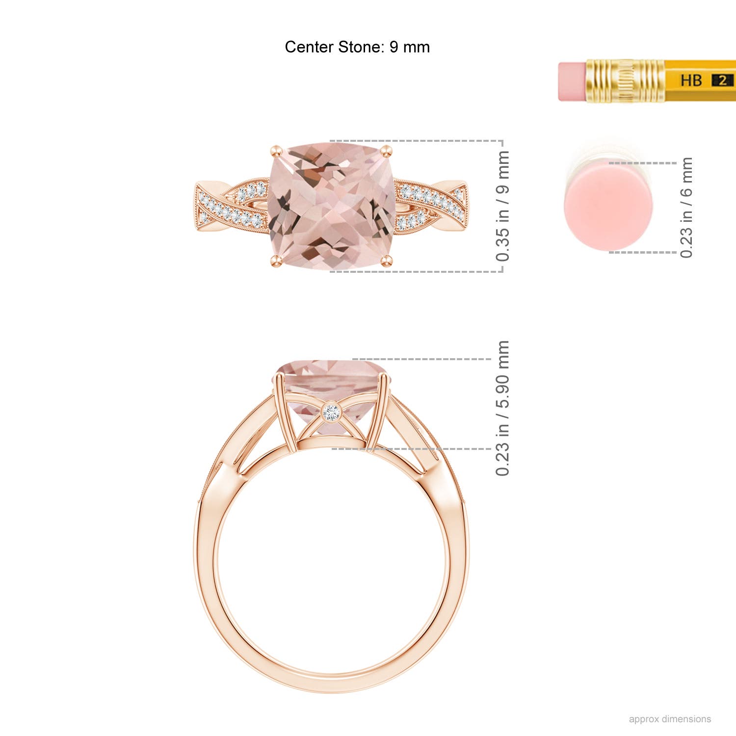 AA - Morganite / 2.84 CT / 14 KT Rose Gold