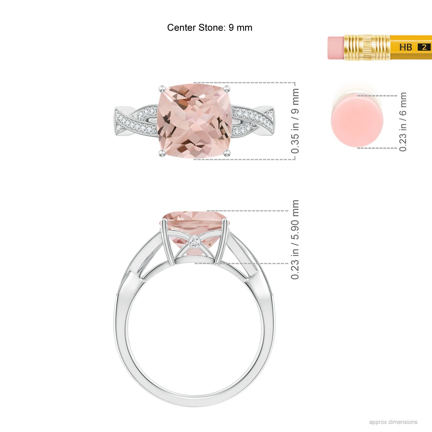 AA - Morganite / 2.84 CT / 14 KT White Gold