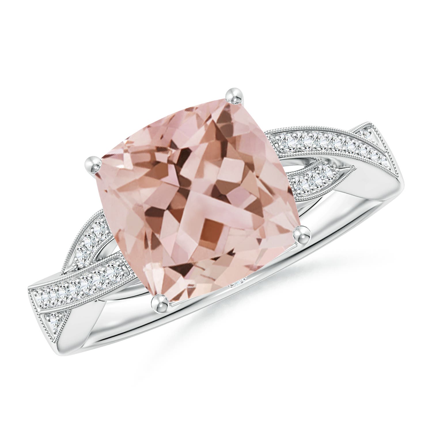 AAA - Morganite / 2.84 CT / 14 KT White Gold