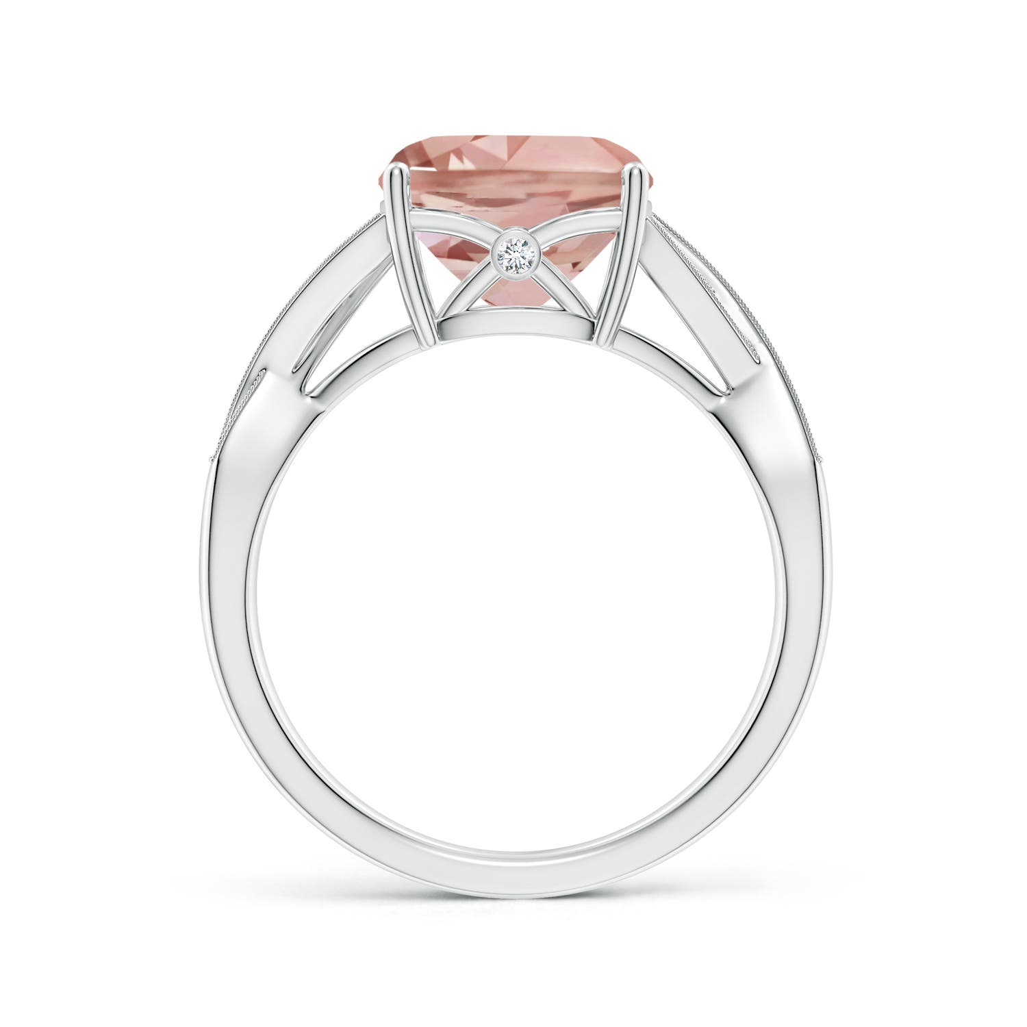 AAAA - Morganite / 2.84 CT / 14 KT White Gold