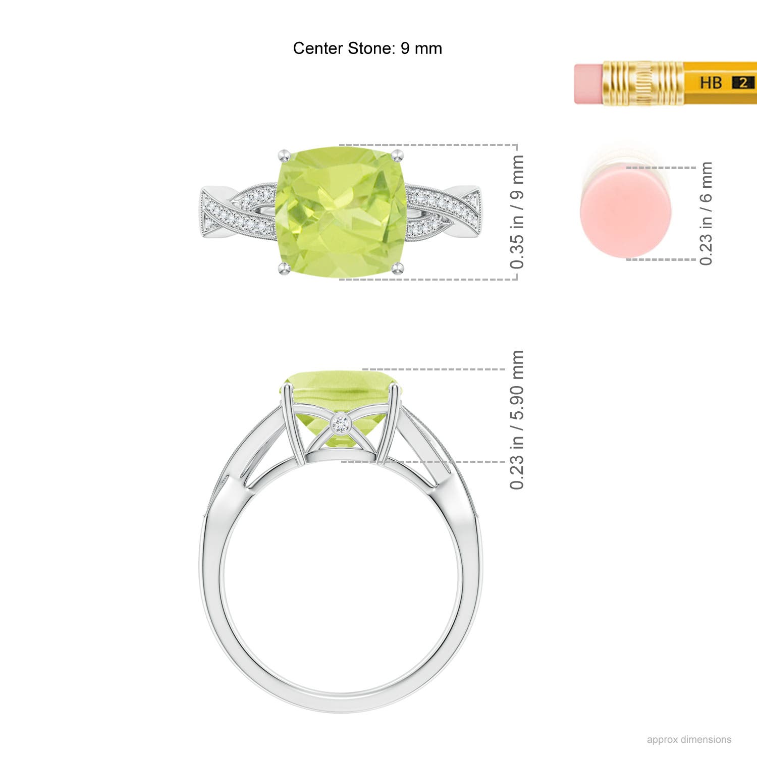 A - Peridot / 2.94 CT / 14 KT White Gold