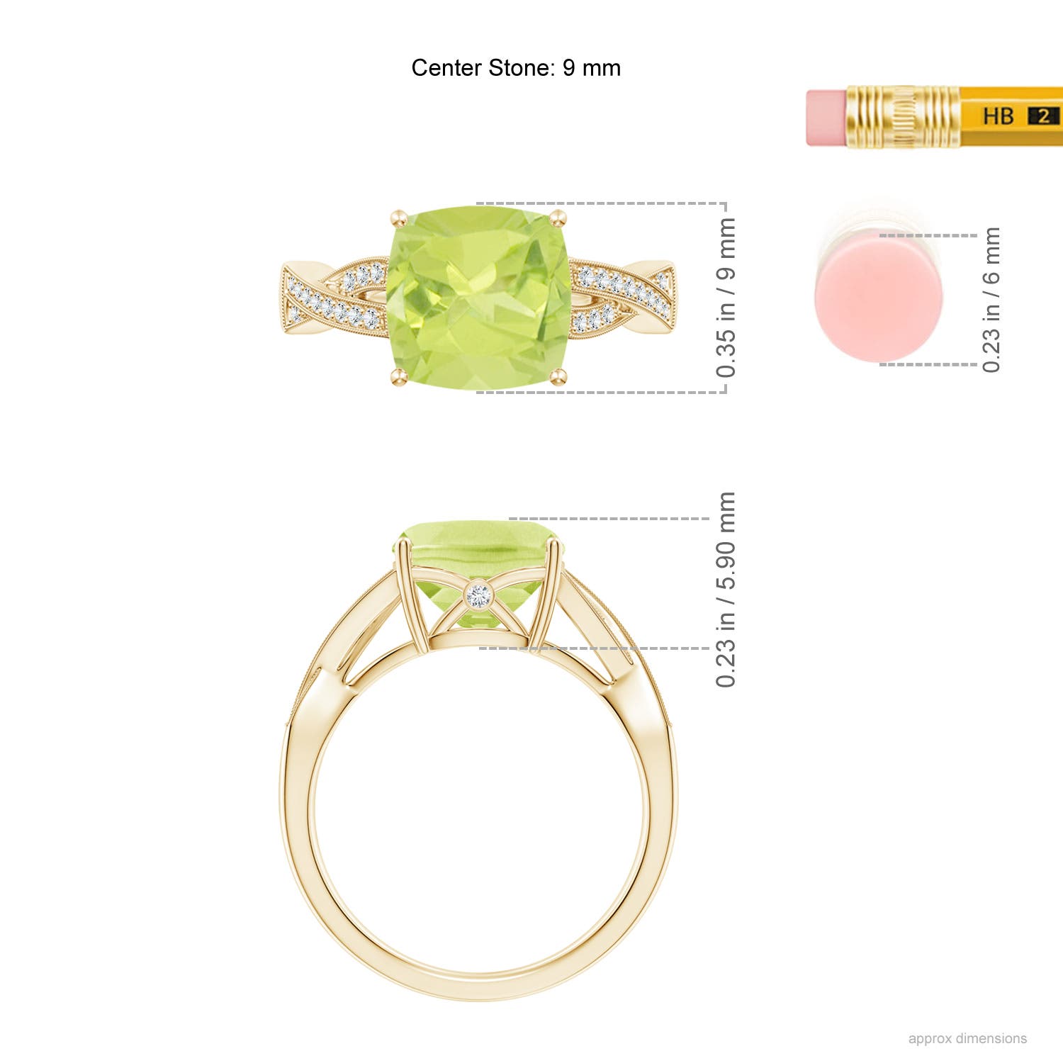 A - Peridot / 2.94 CT / 14 KT Yellow Gold