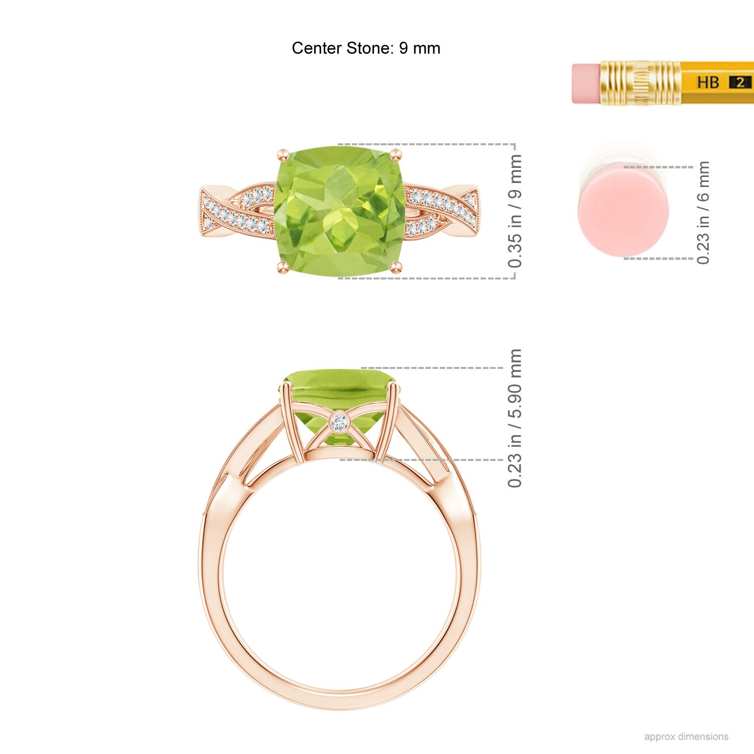 AA - Peridot / 2.94 CT / 14 KT Rose Gold