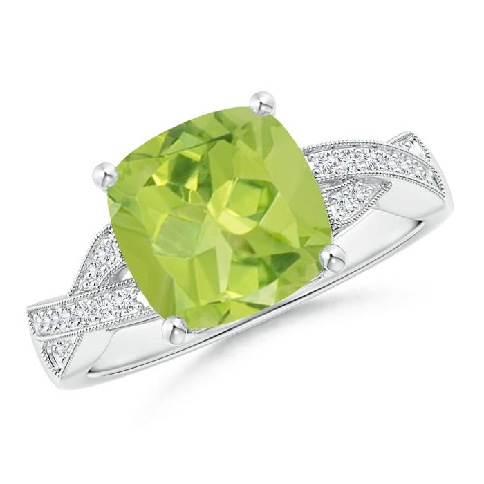 AA - Peridot / 2.94 CT / 14 KT White Gold