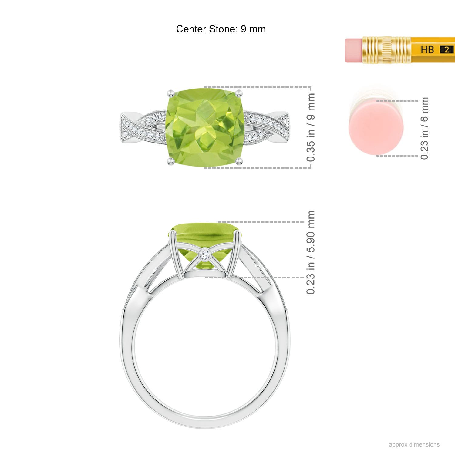 AA - Peridot / 2.94 CT / 14 KT White Gold