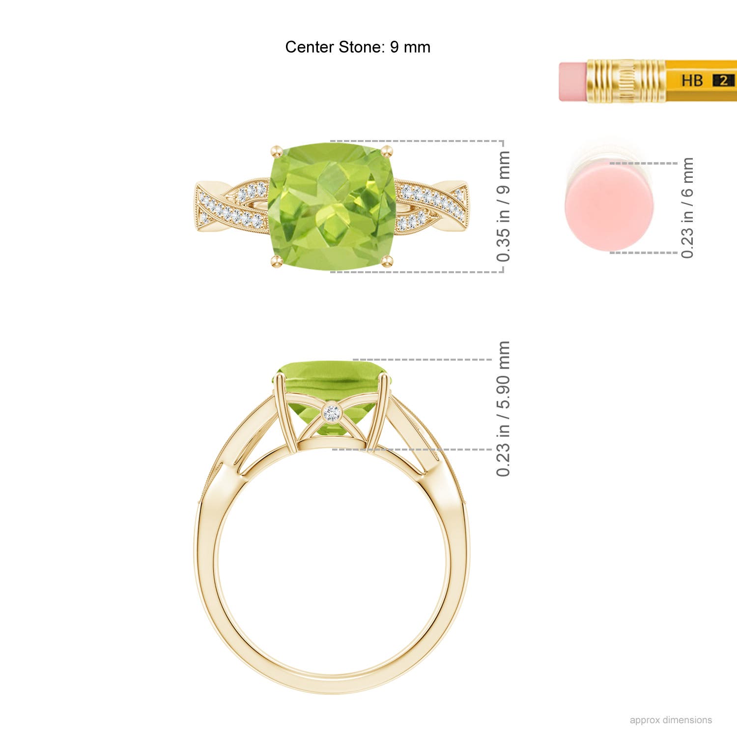 AA - Peridot / 2.94 CT / 14 KT Yellow Gold